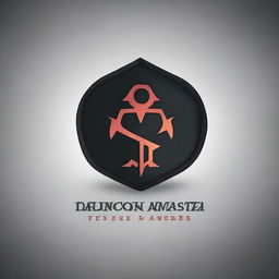 Create a sleek and modern logo for a Dungeon Master (DM)