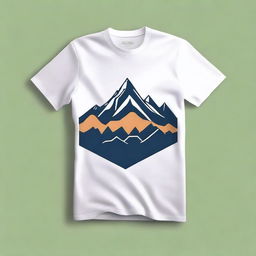 A simple and stylish t-shirt design featuring a mountain theme