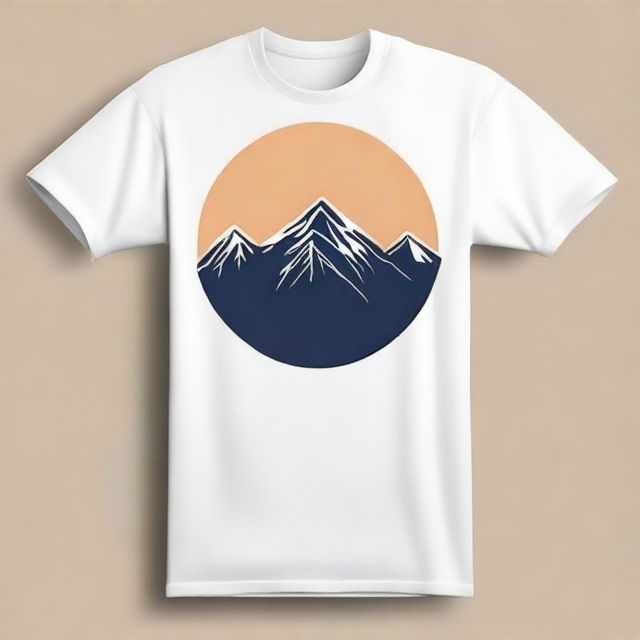 A simple and stylish t-shirt design featuring a mountain theme