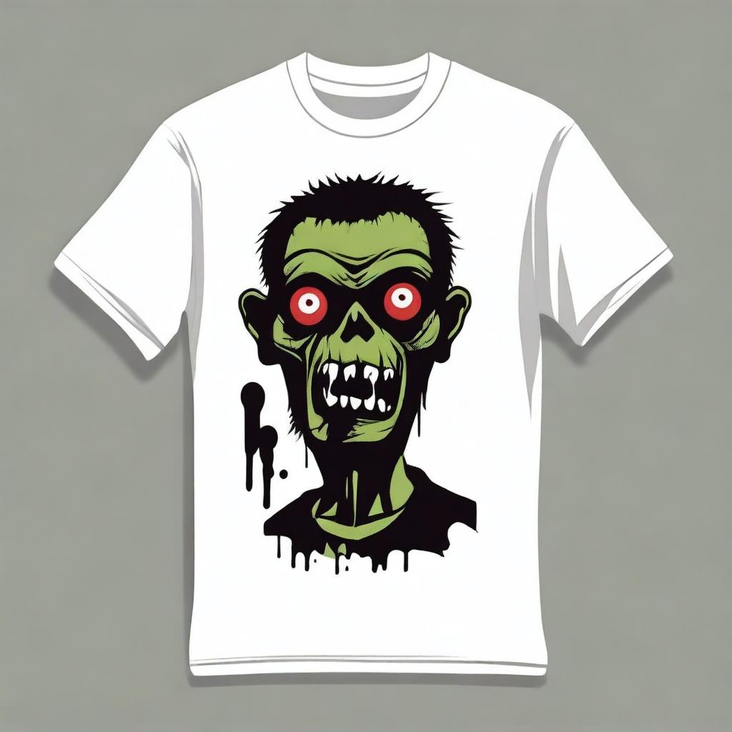 Create a cool and simple zombie t-shirt design