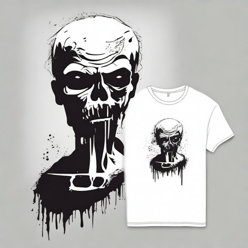 Create a cool and simple zombie t-shirt design