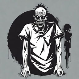 Create a cool and simple zombie t-shirt design