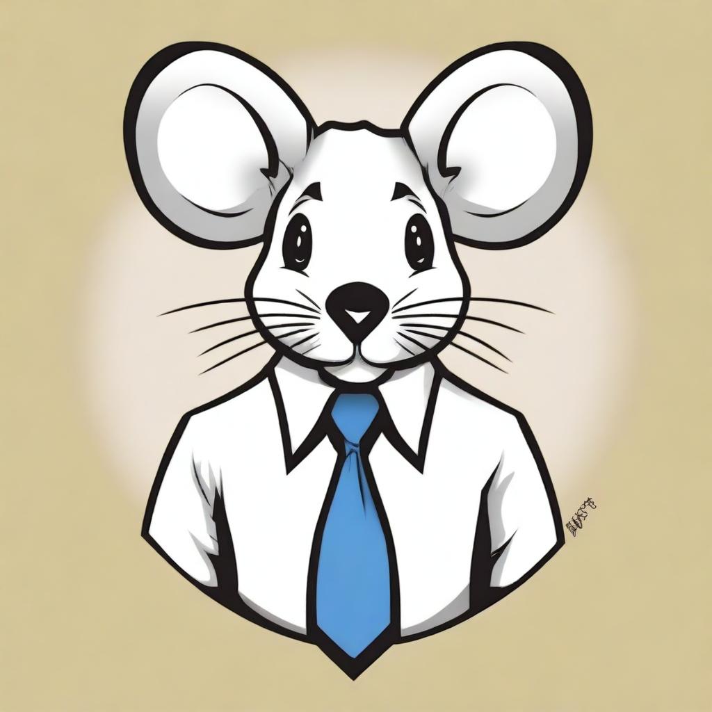 A t-shirt design featuring a stylish mouse wearing a tie