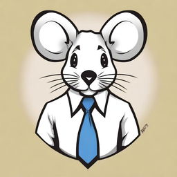 A t-shirt design featuring a stylish mouse wearing a tie