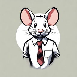 A t-shirt design featuring a stylish mouse wearing a tie