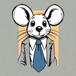 A t-shirt design featuring a stylish mouse wearing a tie