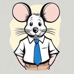 A t-shirt design featuring a stylish mouse wearing a tie