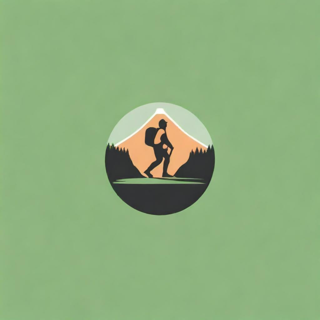 A simple t-shirt design featuring a logo for hiking