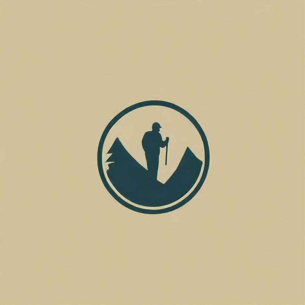 A simple t-shirt design featuring a logo for hiking