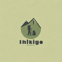 A simple t-shirt design featuring a logo for hiking