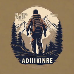 A t-shirt design featuring a hiker with a motivational quote