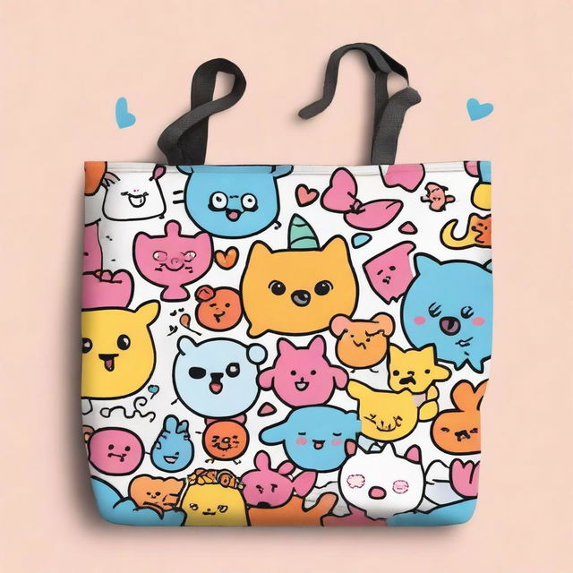 A fun and colorful cartoon design for a tote bag