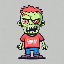 A simple t-shirt design featuring a cartoonish zombie image along with some catchy text