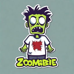 A simple t-shirt design featuring a cartoonish zombie image along with some catchy text