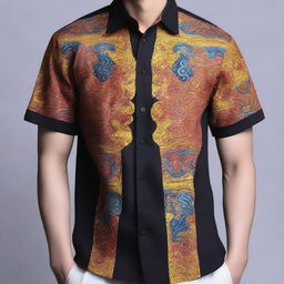 Create a detailed design for a batik shirt