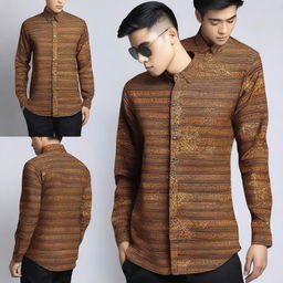 Create a detailed design for a batik shirt