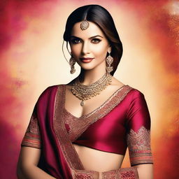 A beautiful portrait of Deepika Padukone, the famous Indian actress, showcasing her elegance and charm