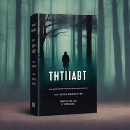 Create a thrilling book cover with a retro VHS theme