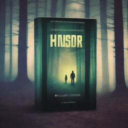 Create a thrilling book cover with a retro VHS theme