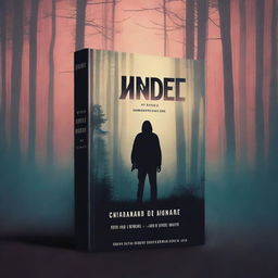 Create a thrilling book cover with a retro VHS theme