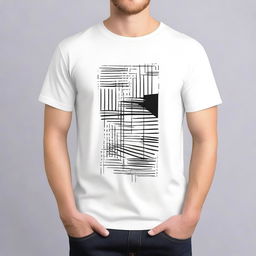 A stylish and trendy T-shirt design featuring a modern and minimalistic pattern