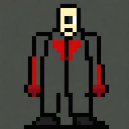 Create a 32x32 pixel art villain inspired by General Doctor Crazy