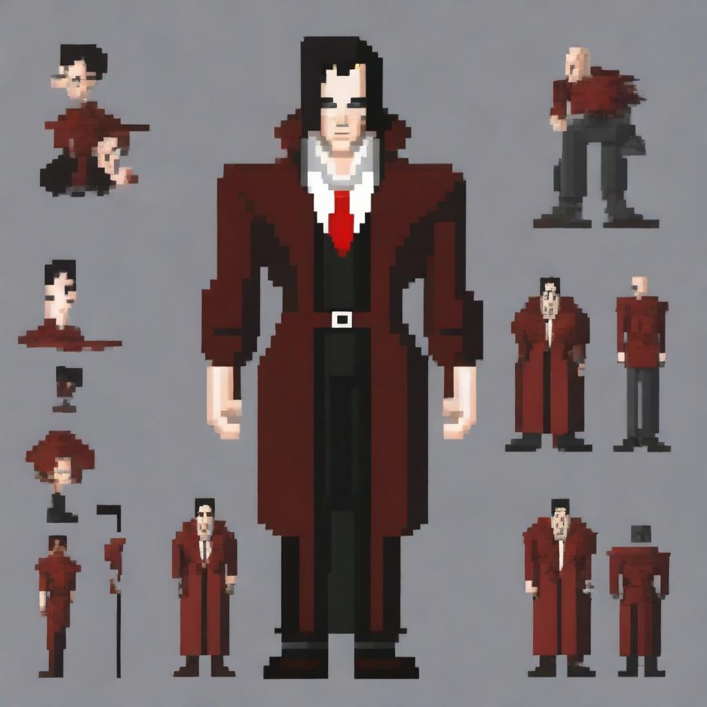 Create a 94x133 pixel art villain inspired by General Doctor Crazy