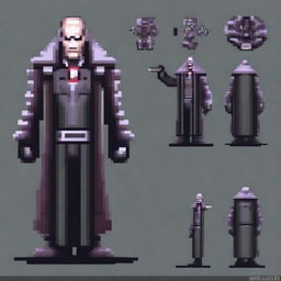 Create a 128x128 pixel villain inspired by a futuristic General Doctor Crazy