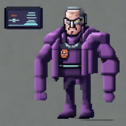 Create a 128x128 pixel boss villain inspired by a futuristic General Doctor Crazy