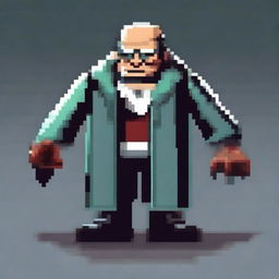 Create a 128x128 pixel boss villain inspired by a futuristic General Doctor Crazy