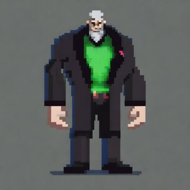 Create a 128x128 pixel boss villain inspired by General Doctor Crazy