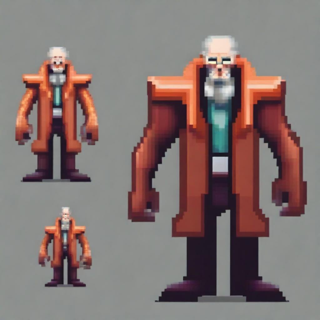 Create a 64x64 pixel boss villain inspired by General Doctor Crazy