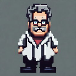 Create a 128x128 pixel villain with the appearance of a mad scientist general