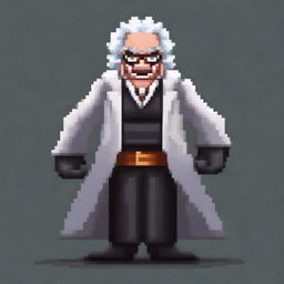 Create a 128x128 pixel villain with the appearance of a mad scientist general