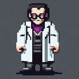 Create a 128x128 pixel villain with the appearance of a mad scientist general
