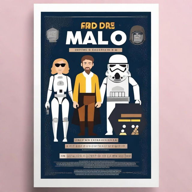 Create a poster in the style of Star Wars featuring the user and their husband