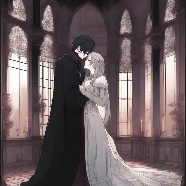 A romantic scene from a manhwa featuring a vampire coven