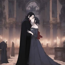 A romantic scene from a manhwa featuring a vampire coven