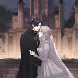 A romantic scene from a manhwa featuring a vampire coven