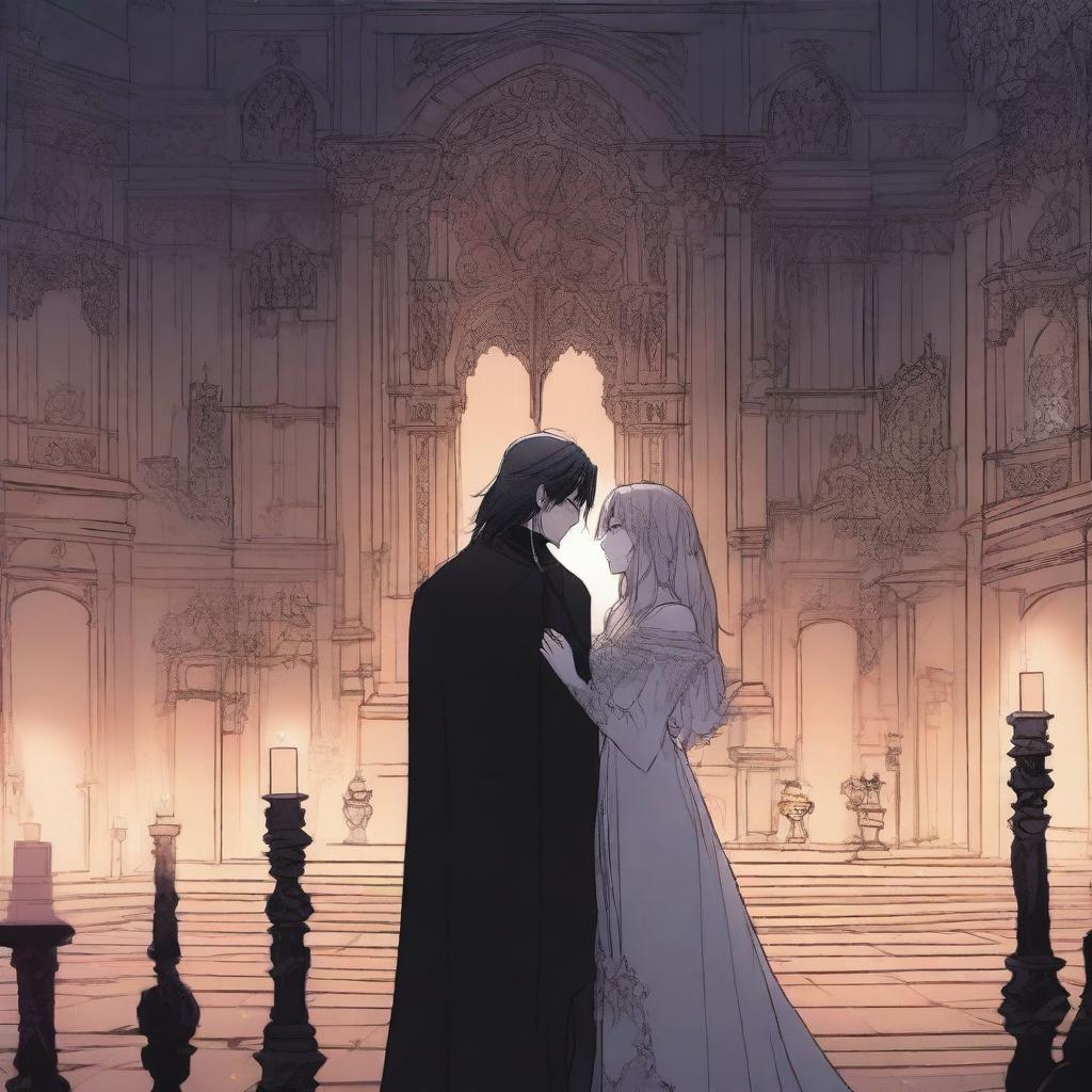 A romantic scene from a manhwa featuring a vampire coven