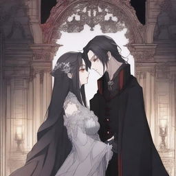 A romantic scene from a manhwa featuring a vampire coven