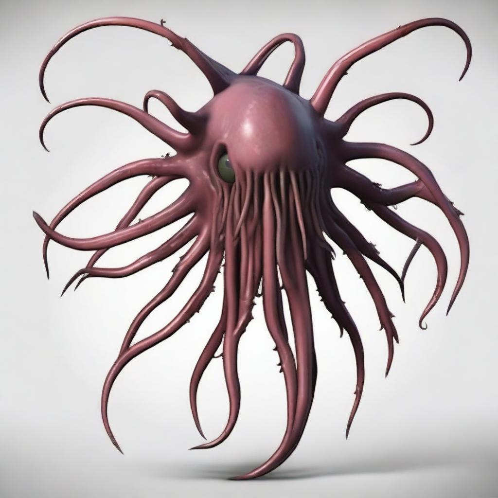 Create an image of a parasite inspired by the anime Parasyte, modifying its host with various mutations