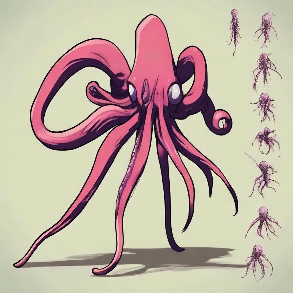 Create an image of a parasite inspired by the anime Parasyte, modifying its host with various mutations