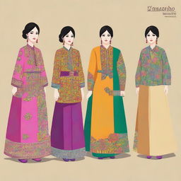 Create an image of a traditional Baju, a type of clothing often worn in Southeast Asia