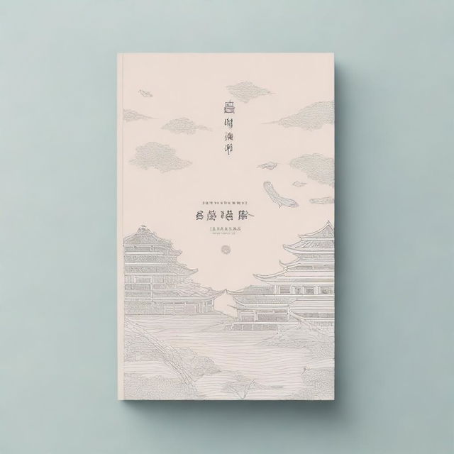 A monochromatic book cover with an elegant and delicate Chinese-style design