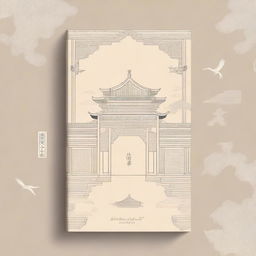 A monochromatic book cover with an elegant and delicate Chinese-style design inspired by Song Dynasty architecture