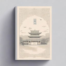 A monochromatic book cover with an elegant and delicate Chinese-style design inspired by Song Dynasty architecture