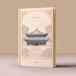 A monochromatic book cover with an elegant and delicate Chinese-style design inspired by Song Dynasty architecture and the Forbidden City