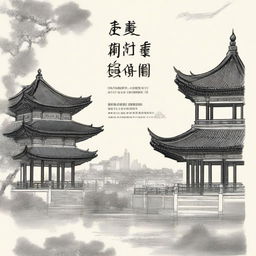 A book cover featuring an intricate pen-and-ink drawing of traditional Chinese architecture