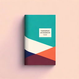 A book cover design featuring three distinct colors and a layered aesthetic with slanted rectangular frames